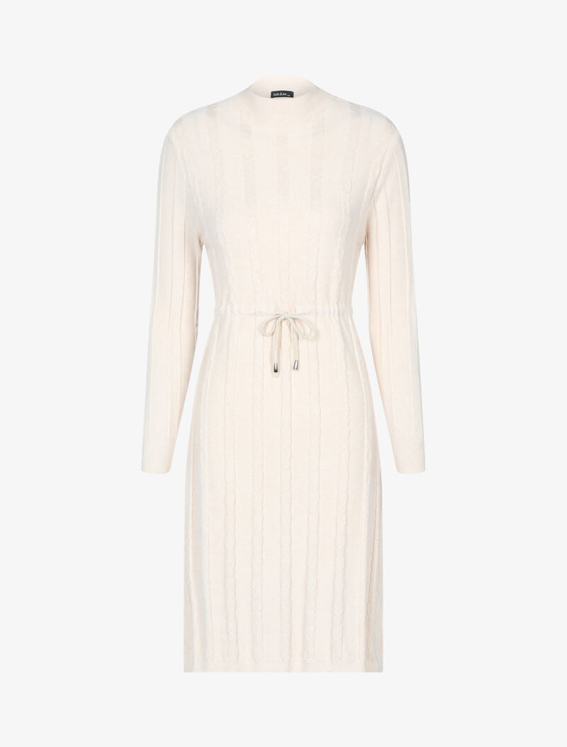 Robe pull à cordon de serrage - beige - 1