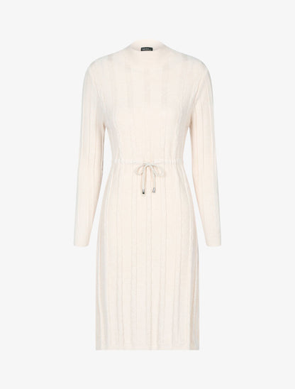 Robe pull à cordon de serrage - beige - 1