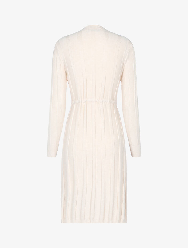 Robe pull à cordon de serrage - beige - 2