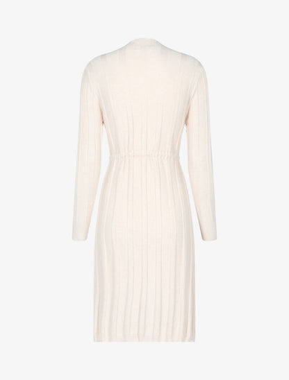 Robe pull à cordon de serrage - beige - 2