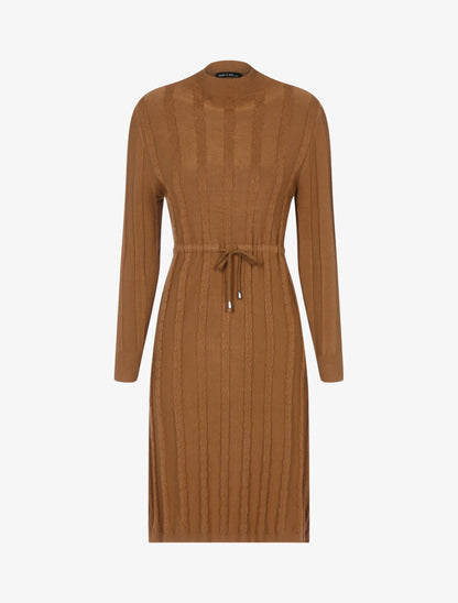 Robe pull à cordon de serrage - marron - 2
