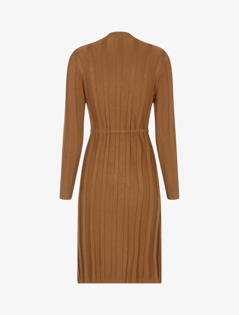 Robe pull à cordon de serrage - marron - 3