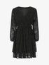 Robe patineuse effet velours fleurie - noir - 3