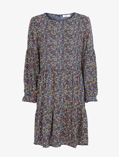 Robe trapèze fleurie - violet - 3