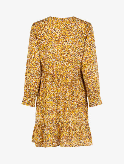 Robe à imprimé pétales graphiques - jaune - 2