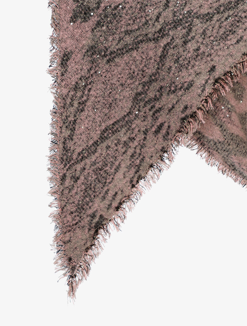 Echarpe biseautée imprimé léopard - rose - 2