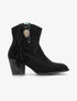 Bottines suédine ornées et à franges - noir - 1