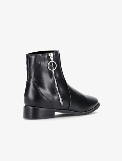 Boots en simili à zip ondulé - noir - 4