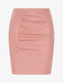 Jupe effet froissé en simili - rose - 1