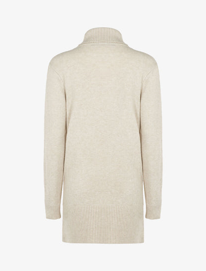 Robe pull à bandes texturées - beige - 3