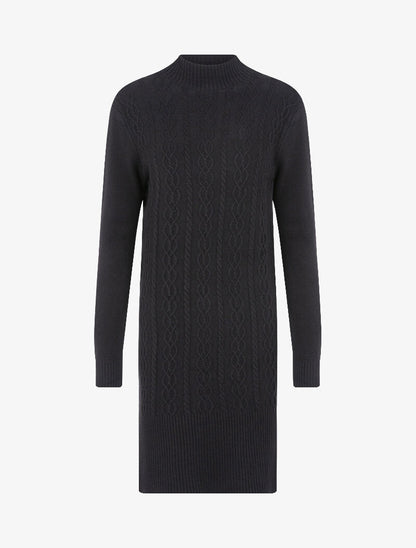 Robe pull à bandes entrelacées - noir - 3