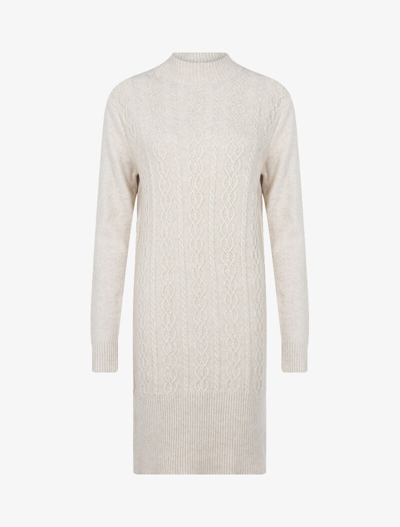 Robe pull à bandes entrelacées - beige - 1