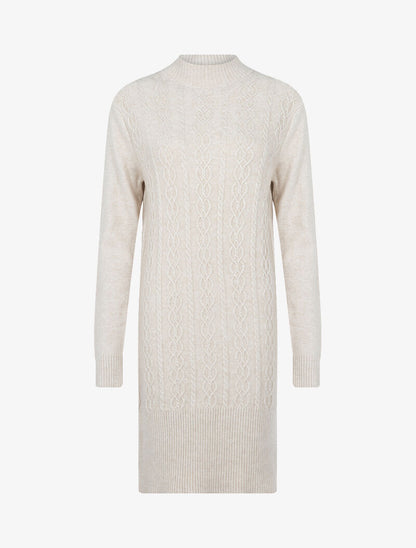 Robe pull à bandes entrelacées - beige - 1