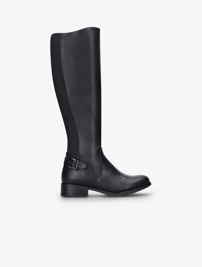 Bottes style cavalière à bandes stretch - noir - 5
