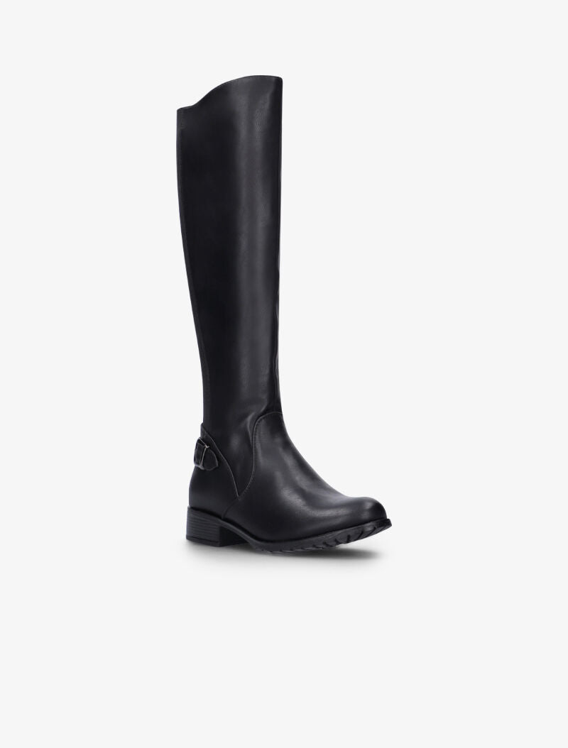 Bottes style cavalière à bandes stretch - noir - 2