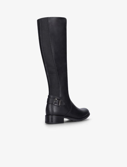 Bottes style cavalière à bandes stretch - noir - 4