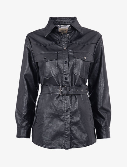 Veste légère en simili à intérieur tartan - noir/gris - 3