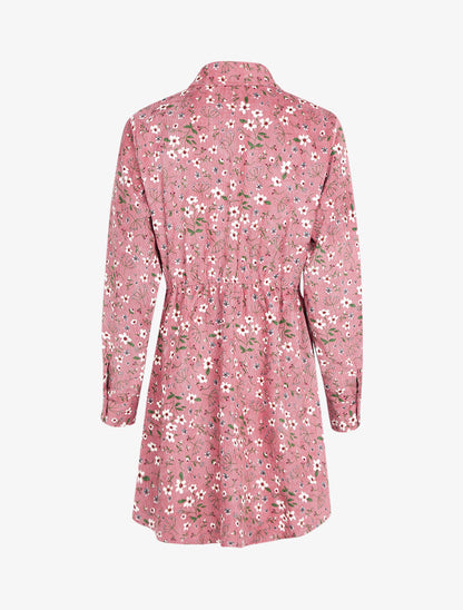 Robe côtelée à imprimé floral - rose - 2