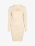 Robe stretch à découpe - beige - 3