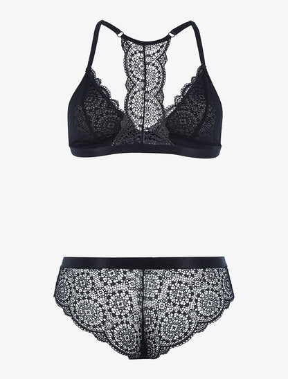 Ensemble en dentelle sans armatures - noir - 2