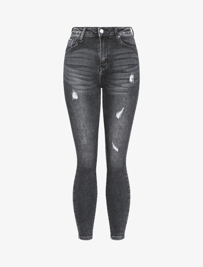 Jean taille haute push-up used - anthracite - 1
