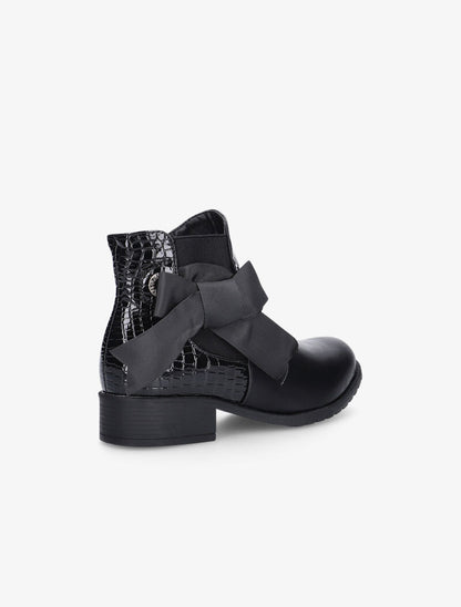 Bottines texturées à noeud - noir - 4