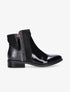 Boots bimatière vernies à contrefort croco - noir - 1