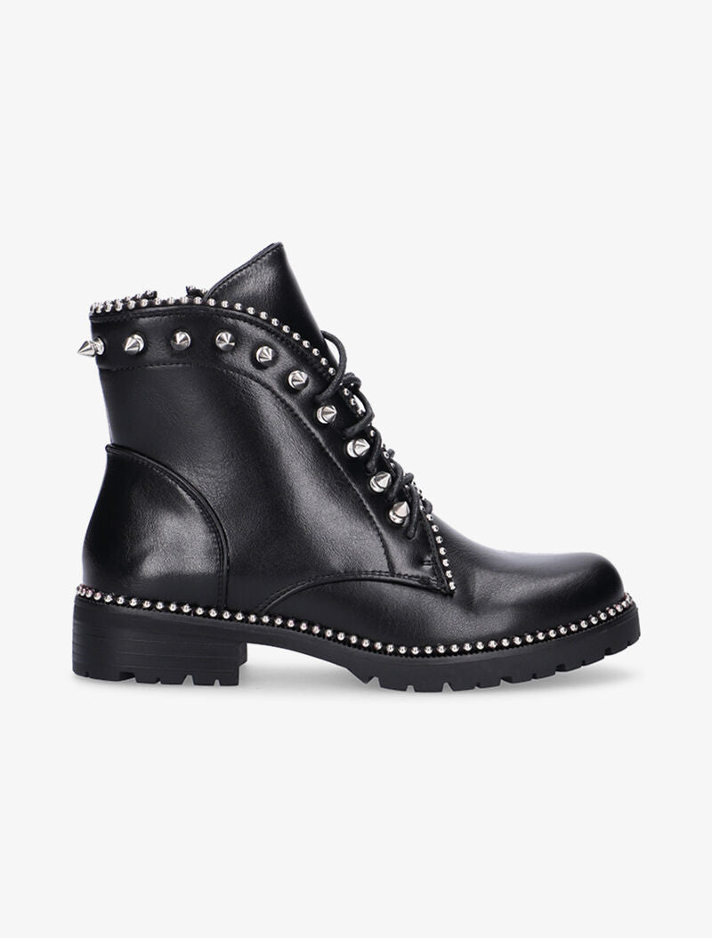 Boots arrondies à picots et billes - noir - 1