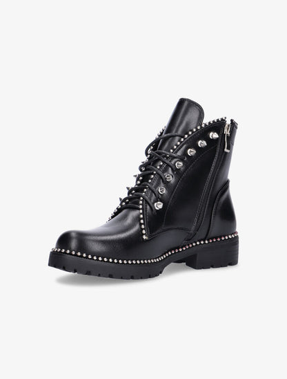 Boots arrondies à picots et billes - noir - 3