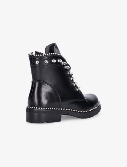 Boots arrondies à picots et billes - noir - 4