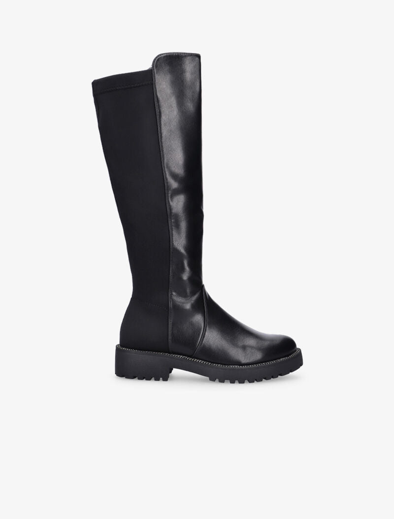 Bottes bimatière à tour de semelle strassé - noir - 1
