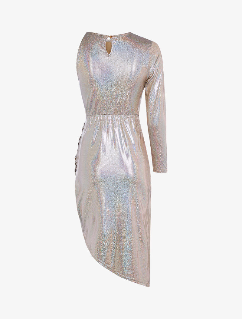 Robe mono manche irisée - or - 2