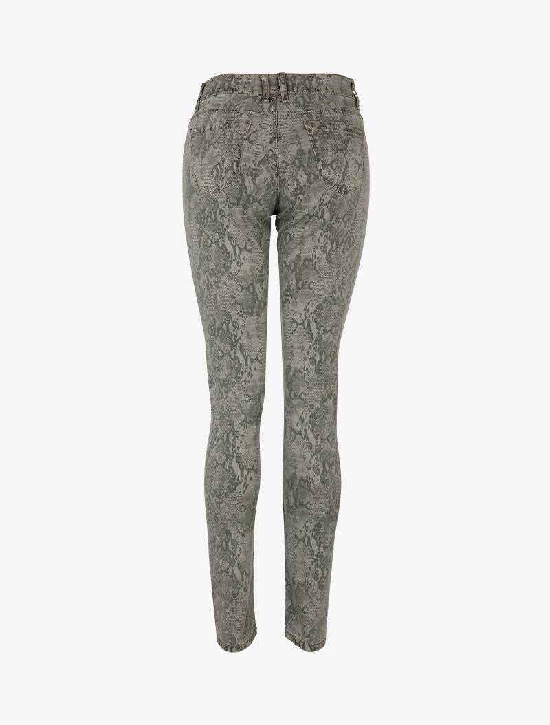 Jean slim imprimé serpent - gris - 4