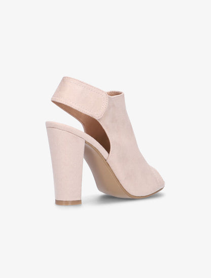 Sandales peep toes en suédine - rose - 4