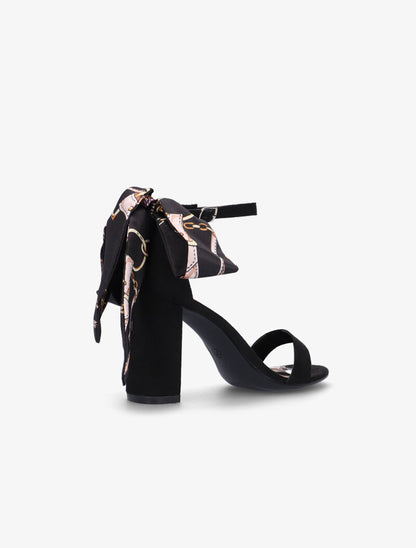 Sandales à foulard imprimé - noir - 4