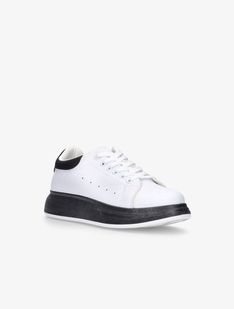 Sneakers à détails contrastants - blanc/noir - 7
