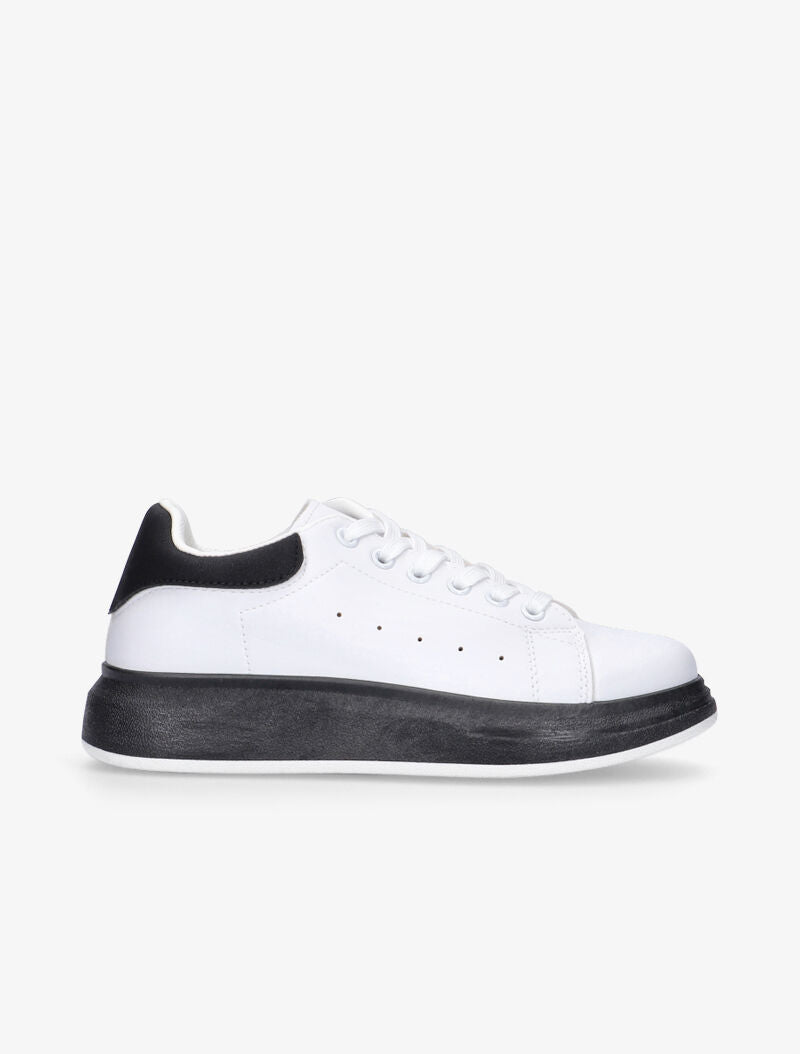 Sneakers à détails contrastants - blanc/noir - 2