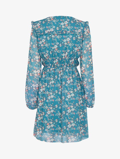 Robe à imprimé floral - turquoise - 2