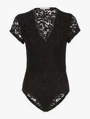 Body en dentelle festonnée - noir - 3
