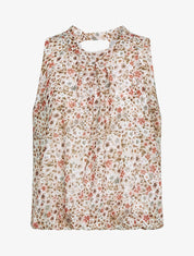 Top coupe boule à imprimé floral - beige - 1