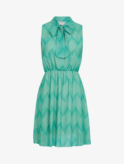 Robe à imprimé stylisé - turquoise - 3