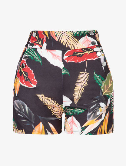 Short imprimé à boutonnières - noir - 3