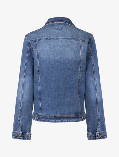 Veste droite en jean basique - bleu denim - 2