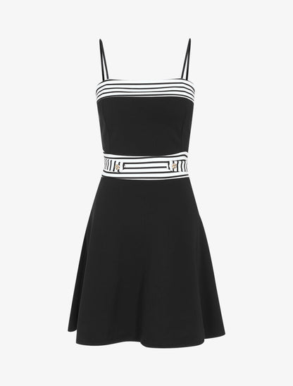 Robe patineuse à détails style marinière - noir - 3