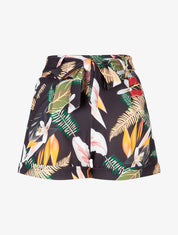 Short imprimé à ourlets - noir - 3