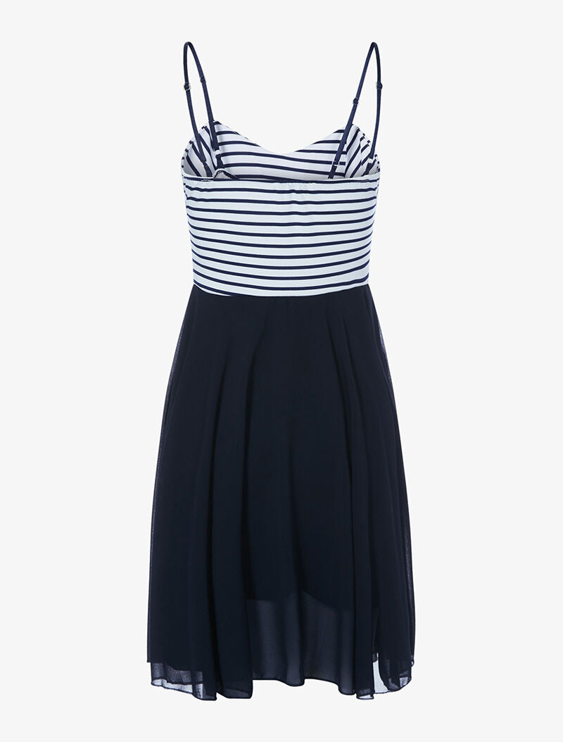 Robe à buste inspiration marinière - marine - 2