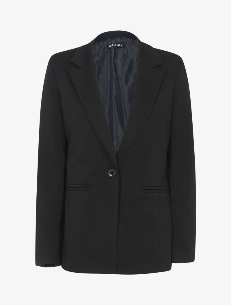Veste casual unie - noir - 1