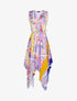Robe asymétrique à imprimés - lilas - 1