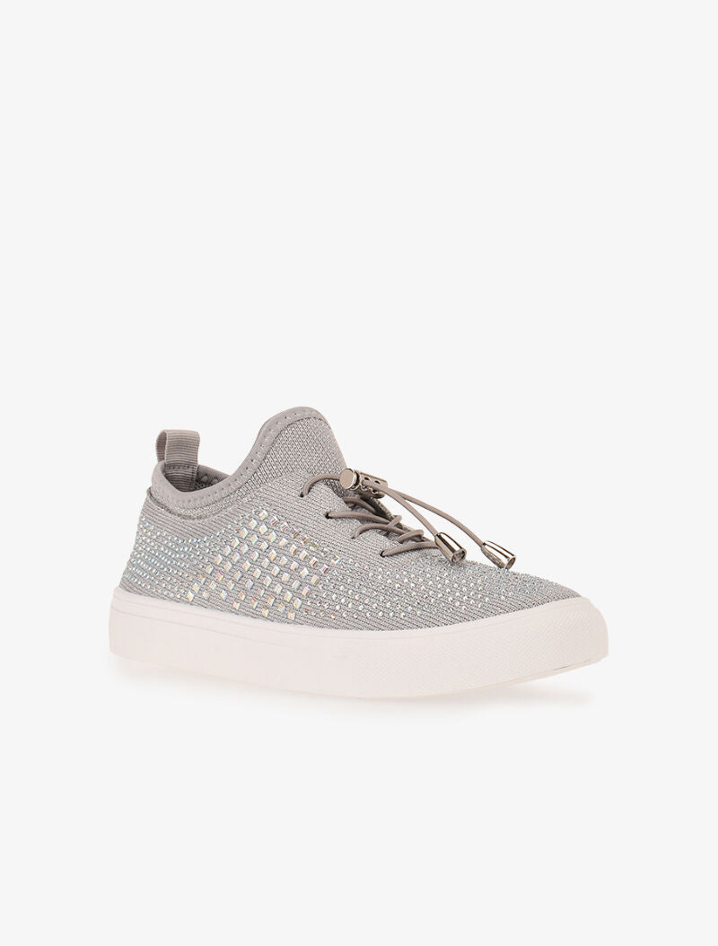 Sneakers strassées à enfiler - gris - 1