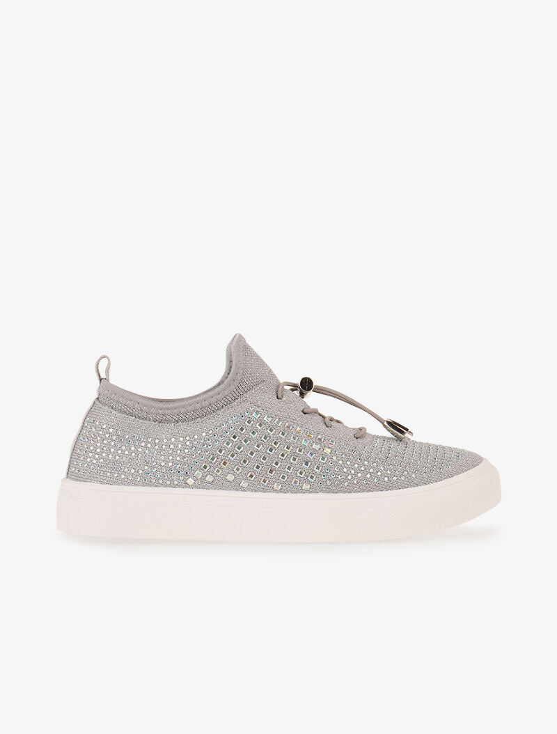 Sneakers strassées à enfiler - gris - 2